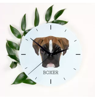 Boxer III - horloge murale géométrique avec photo et logo de la marque Art-Dog