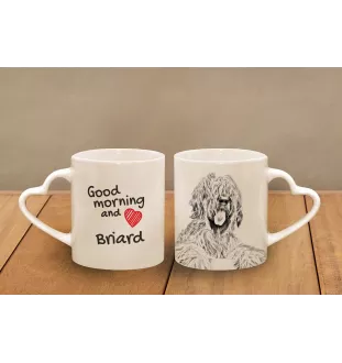 Briard, Berger de Brie - Tasse mit Hund, entzückende Tasse mit herzförmigem Henkel, universelles Geschenk der Marke Art-Dog
