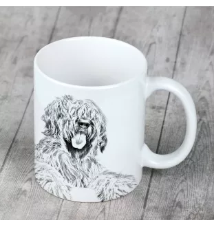 Owczarek francuski Briard kubek z psem good morning Art-Dog