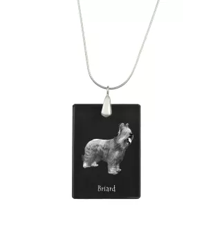 Berger de Brie, Briard - Pendentif en cristal avec chien, collier en argent avec photo, pendentif personnalisé par la marque Art-Dog