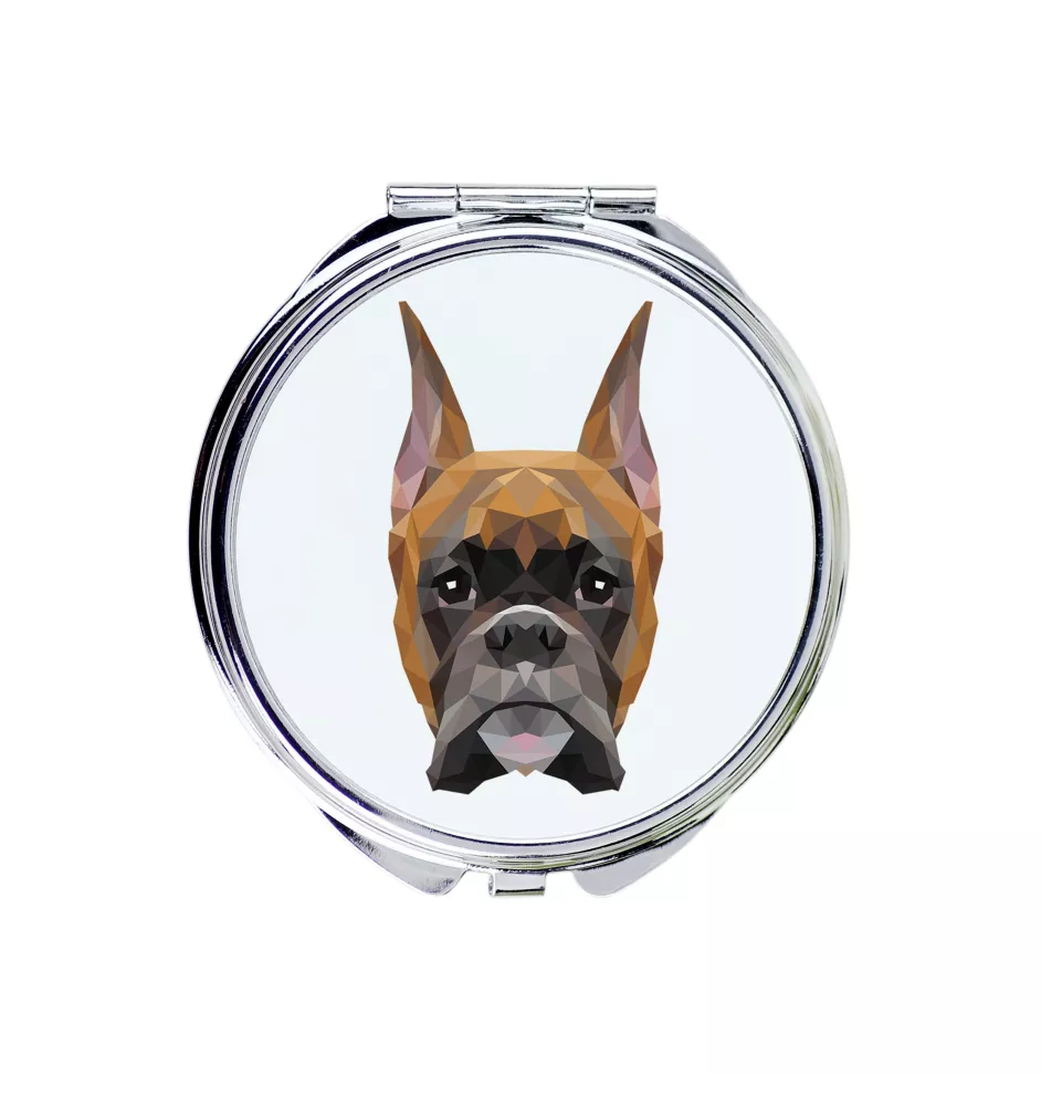 Boxer, German Boxer I - mirror with a geometric design and the brand name Art-Dog