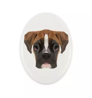 Boxer, German Boxer III - a plate with a geometric design and the brand name Art-Dog