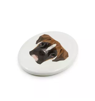 Boxer III - une plaque avec une photo et un motif géométrique de la marque Art-Dog