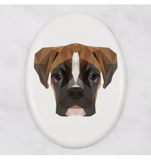 Boxer, German Boxer III - a plate with a geometric design and the brand name Art-Dog