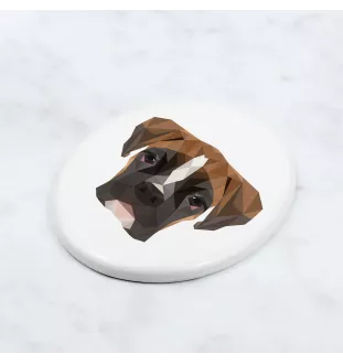 Boxer III - une plaque avec une photo et un motif géométrique de la marque Art-Dog
