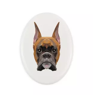 Boxer I - une plaque avec une photo et un motif géométrique de la marque Art-Dog