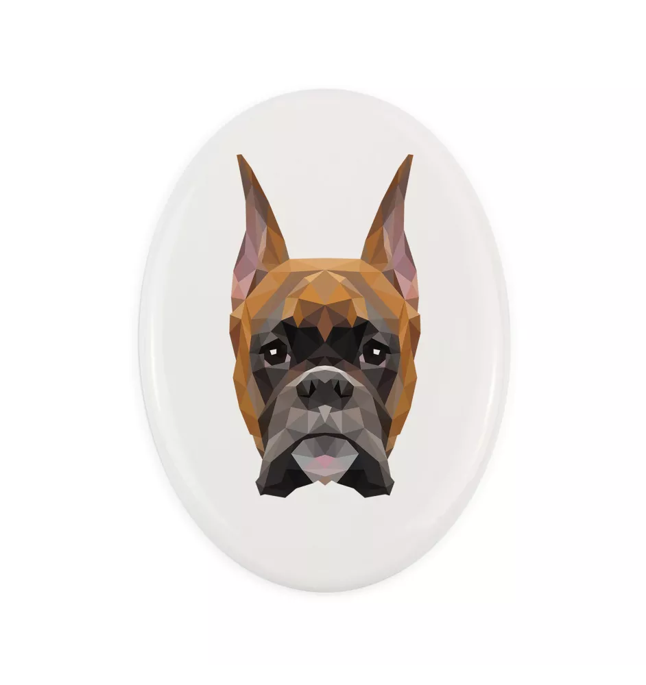 Boxer I - une plaque avec une photo et un motif géométrique de la marque Art-Dog