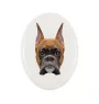 Boxer I - une plaque avec une photo et un motif géométrique de la marque Art-Dog