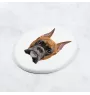 Boxer, Deutscher Boxer I - Fliese mit geometrischem Bild und Schriftzug der Marke Art-Dog