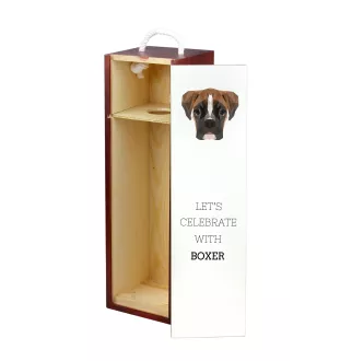 Boxer III - une boîte géométrique avec une photo et un texte pour le vin de la marque Art-Dog