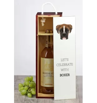 Boxer, German Boxer III - geometric box with a picture and inscription for wine by Art-Dog