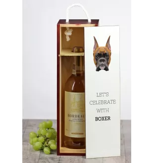 Boxer I - une boîte géométrique avec une photo et un texte pour le vin de la marque Art-Dog