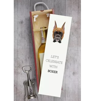 Boxer I - une boîte géométrique avec une photo et un texte pour le vin de la marque Art-Dog