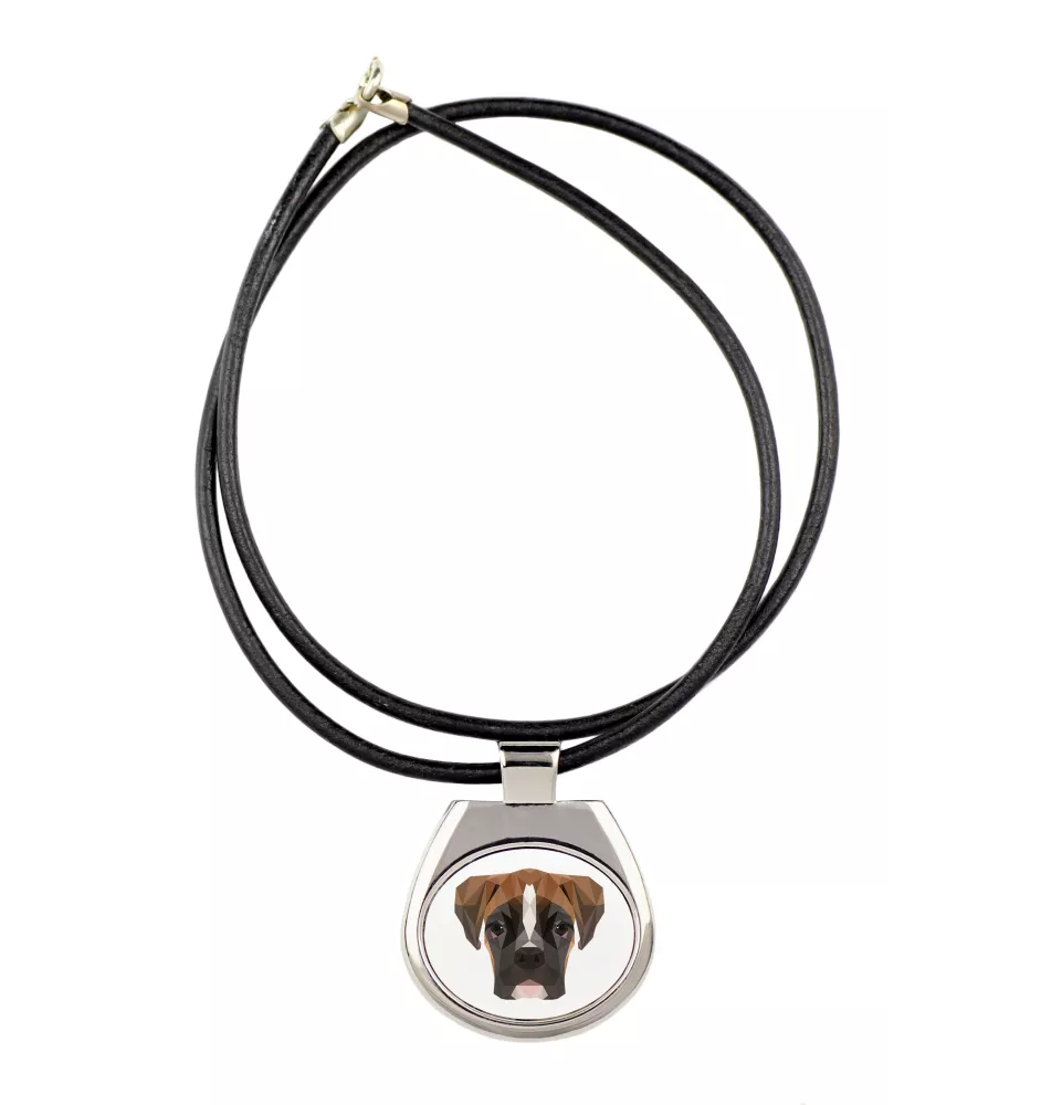 Boxer III - collier avec une photo et un motif géométrique de la marque Art-Dog