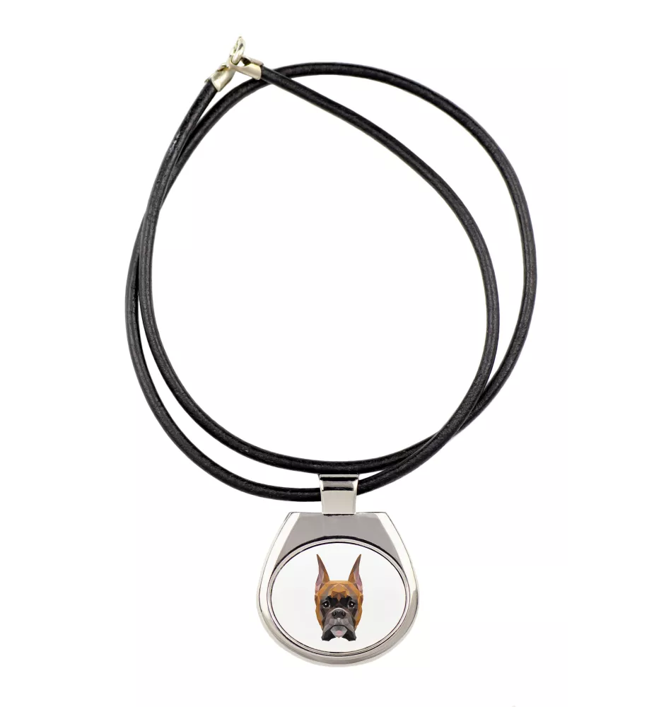 Boxer, German Boxer I - necklace with a geometric design and the inscription "Art-Dog"