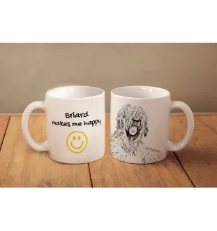 Briard, Berger de Brie - Tasse mit Hund, fröhliche Tasse für Hundeliebhaber, personalisiertes Geschenk der Marke Art-Dog