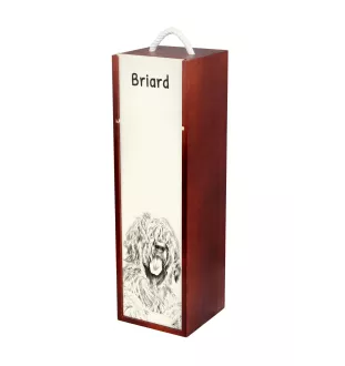 Briard, Berger de Brie - Weinbox mit Hund, Alkoholbox mit Grafik, personalisierte Geschenkbox der Marke Art-Dog