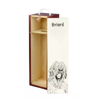 Berger de Brie, Briard - boîte à vin avec chien, boîte à alcool avec graphisme, boîte cadeau personnalisée de la marque Art-Dog