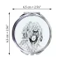 Berger de Brie, Briard - miroir de poche avec chien, miroir personnalisé pour sac à main, miroir compact avec impression de la marque Art-Dog