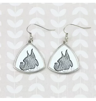 Boxer I - boucles d'oreilles avec chien, boucles d'oreilles pendantes avec photo, bijoux personnalisés avec impression de la marque Art-Dog