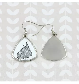 Boxer I - boucles d'oreilles avec chien, boucles d'oreilles pendantes avec photo, bijoux personnalisés avec impression de la marque Art-Dog