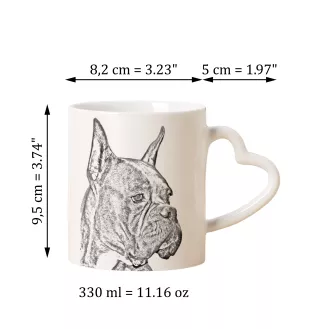Boxer, Deutscher Boxer I - Tasse mit Hund, entzückende Tasse mit herzförmigem Henkel, universelles Geschenk der Marke Art-Dog