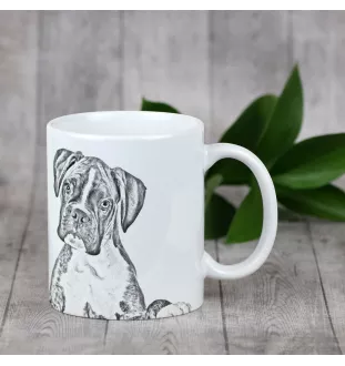 Boxer, German Boxer III - cup with a dog, cup with a photo, personalized gift from the Art-Dog brand