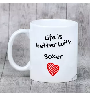 Boxer, German Boxer III - cup with a dog, cup with a photo, personalized gift from the Art-Dog brand