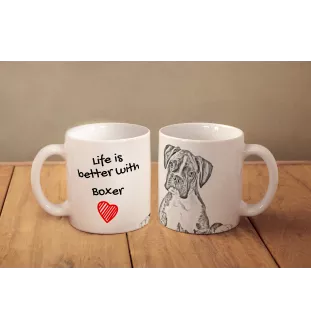 Boxer, German Boxer III - cup with a dog, cup with a photo, personalized gift from the Art-Dog brand