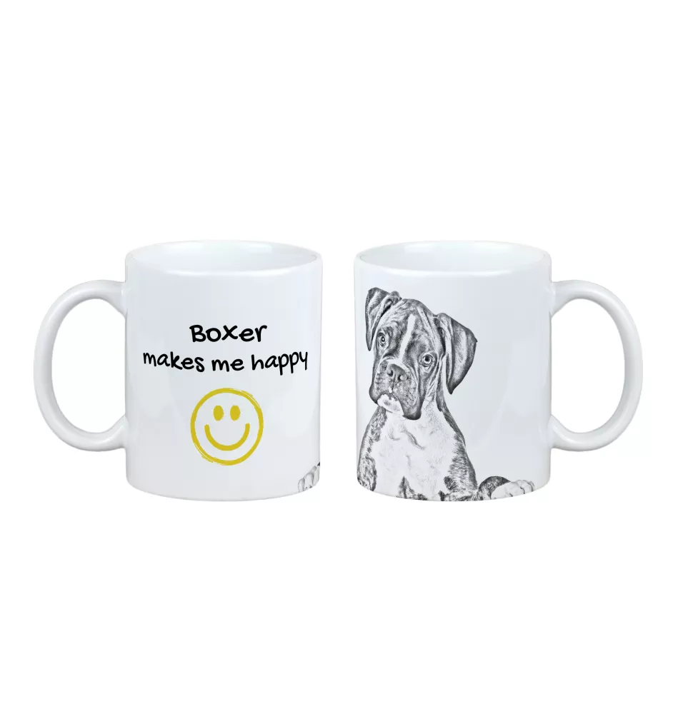 Bokser kubek z psem Makes me happy Art-Dog