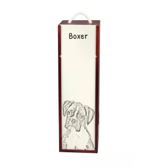 Boxer III - boîte à vin avec chien, boîte à alcool avec graphisme, boîte cadeau personnalisée de la marque Art-Dog