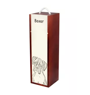 Boxer, German Boxer III - wine box with a dog, alcohol box with graphics, personalized gift box from the Art-Dog brand