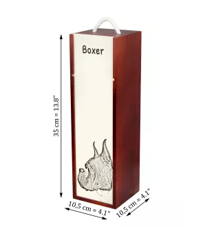 Boxer, Deutscher Boxer I - Weinbox mit Hund, Alkoholbox mit Grafik, personalisierte Geschenkbox der Marke Art-Dog