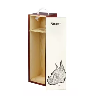 Boxer, German Boxer I - wine box with a dog, alcohol box with graphics, personalized gift box from the Art-Dog brand