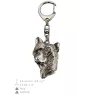 Chien chinois à crête, chien nu chinois - Porte-clés argenté avec chien, décoration de sac à main, pendentif de sac à dos par la marque Art-Dog