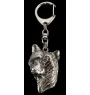 Chien chinois à crête, chien nu chinois - Porte-clés argenté avec chien, décoration de sac à main, pendentif de sac à dos par la marque Art-Dog