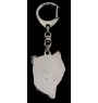 Chinese Crested Dog, Puff - Silver-plated key ring with dog, handbag decoration, backpack pendant by Art-Dog brand