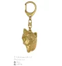 Chinese Crested Dog, Puff - Gilded key ring with dog, handbag decoration, luxury accessory by Art-Dog brand