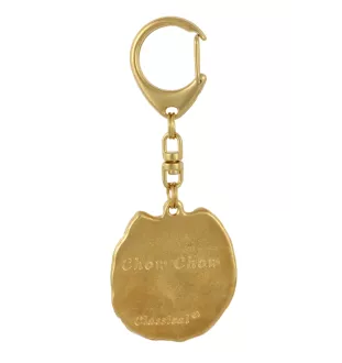 Chow Chow - Vergoldeter Schlüsselanhänger mit Hund, Handtaschenschmuck, Luxus-Accessoire der Marke Art-Dog