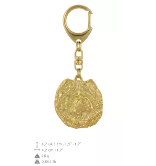 Chow Chow - Vergoldeter Schlüsselanhänger mit Hund, Handtaschenschmuck, Luxus-Accessoire der Marke Art-Dog