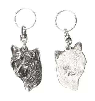 Chien chinois à crête, chien nu chinois - Pendentif argenté avec un chien dans une boîte décorative, décoration de sac à main, pendentif de sac à dos par la marque Art-Dog