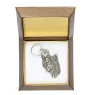 Chinese Crested Dog, Puff - Silver-plated pendant with a dog in a decorative box, handbag decoration, backpack pendant by Art-Dog brand
