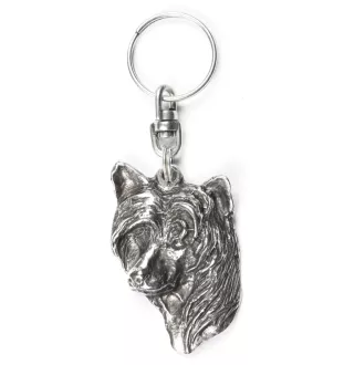 Chinese Crested Dog, Puff - Silver-plated pendant with a dog in a decorative box, handbag decoration, backpack pendant by Art-Dog brand