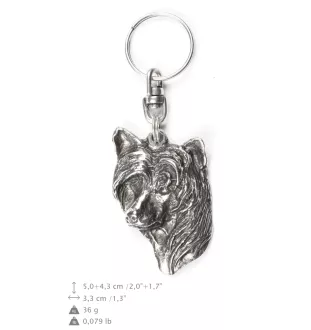 Chinese Crested Dog, Puff - Silver-plated pendant with a dog in a decorative box, handbag decoration, backpack pendant by Art-Dog brand
