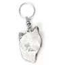 Chien chinois à crête, chien nu chinois - Pendentif argenté avec un chien dans une boîte décorative, décoration de sac à main, pendentif de sac à dos par la marque Art-Dog