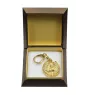Chow Chow - Gilded key ring with dog in gift box, handbag decoration, luxury accessory by Art-Dog brand