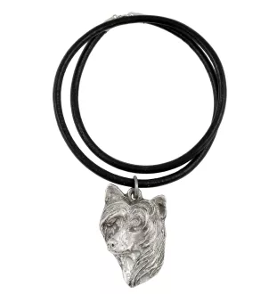 Chinesischer Schopfhund - Halskette mit Hund, versilberter Anhänger für Hundefans, einzigartiger Schmuck der Marke Art-Dog