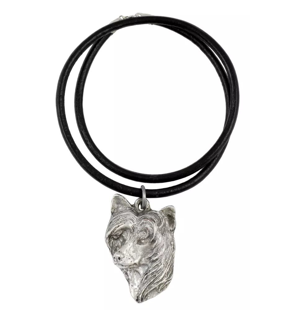 Chinesischer Schopfhund - Halskette mit Hund, versilberter Anhänger für Hundefans, einzigartiger Schmuck der Marke Art-Dog