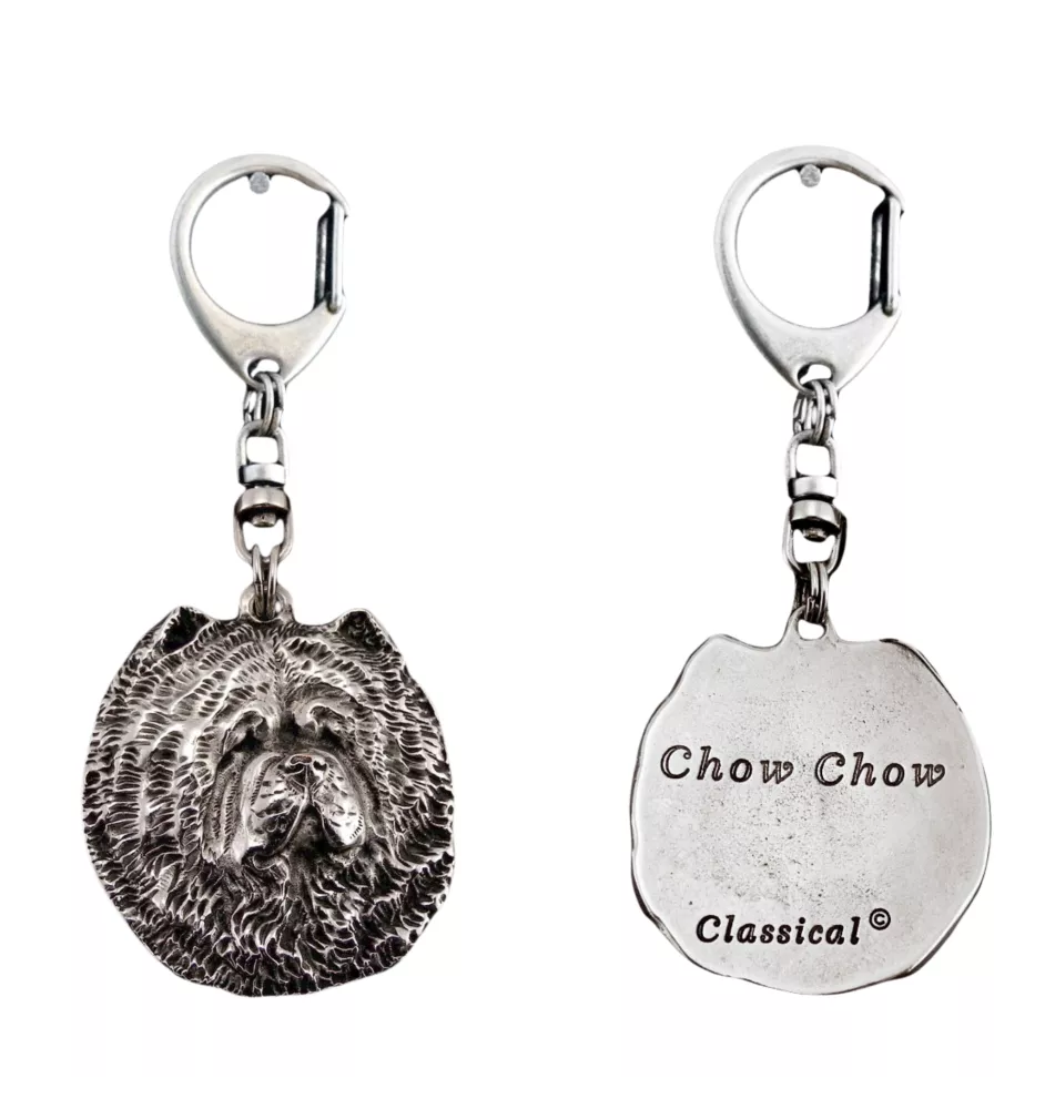 Chow Chow - Versilberter Schlüsselanhänger mit Hund in einer Geschenkbox, Handtaschenschmuck, Rucksackanhänger der Marke Art-Dog