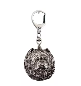Chow Chow - Silver-plated key ring with a dog in a gift box, handbag decoration, backpack pendant by Art-Dog brand